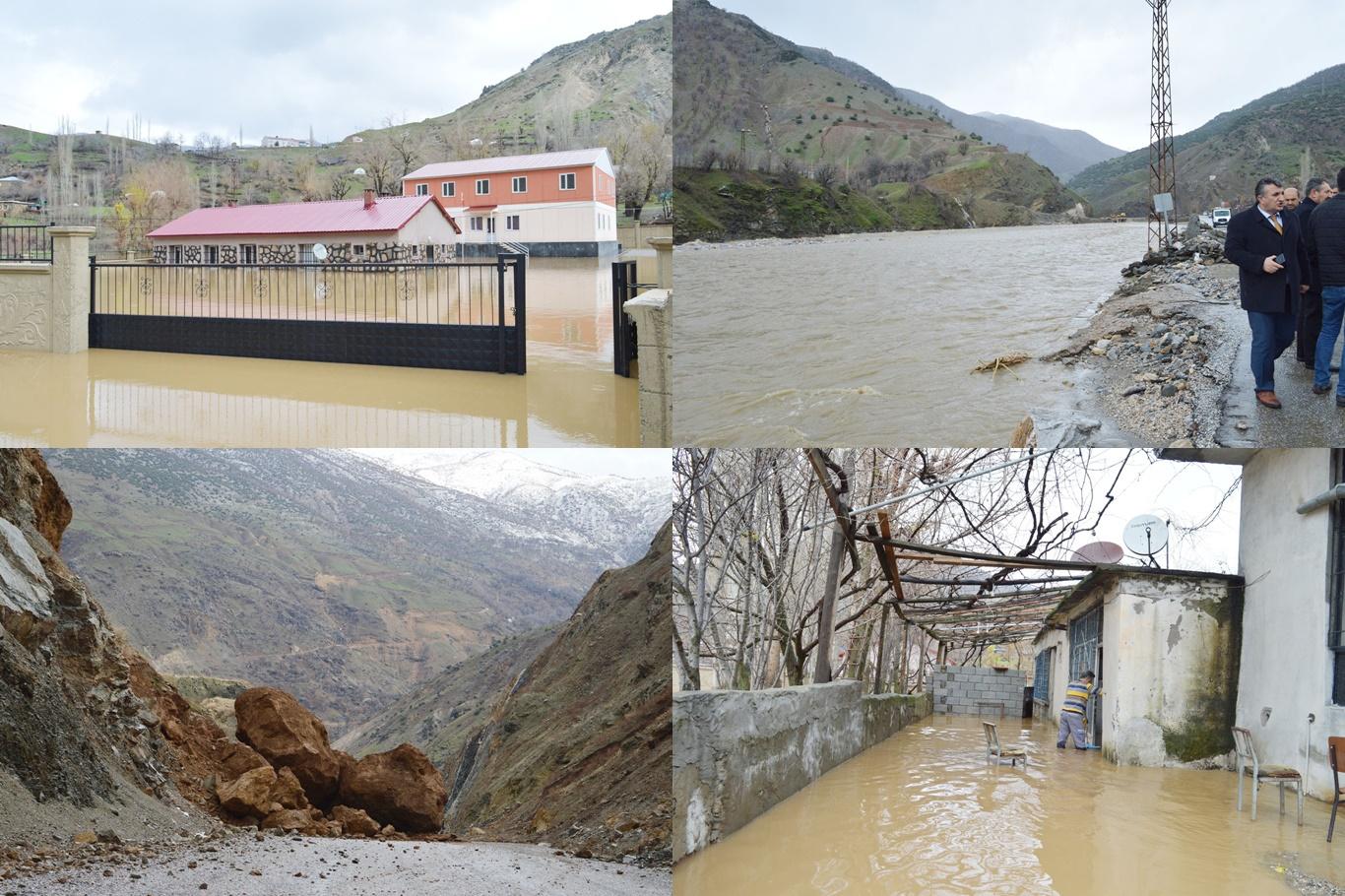 Bitlis'te sel ve heyelan: Yollar kapandı evler yıkıldı